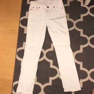 Jcrew white matchstick jeans